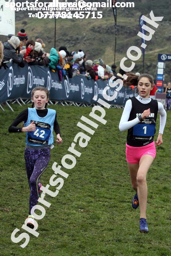 Inter District girls under-13s, 2018 Simplyhealth Great Edinburgh International XCountry. Photo: David T. Hewitson/Sports for All Pics